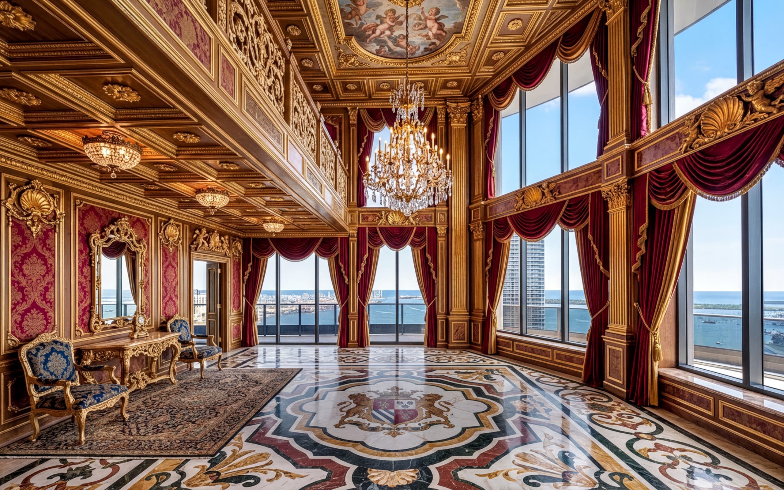 Room staged in a Baroque style