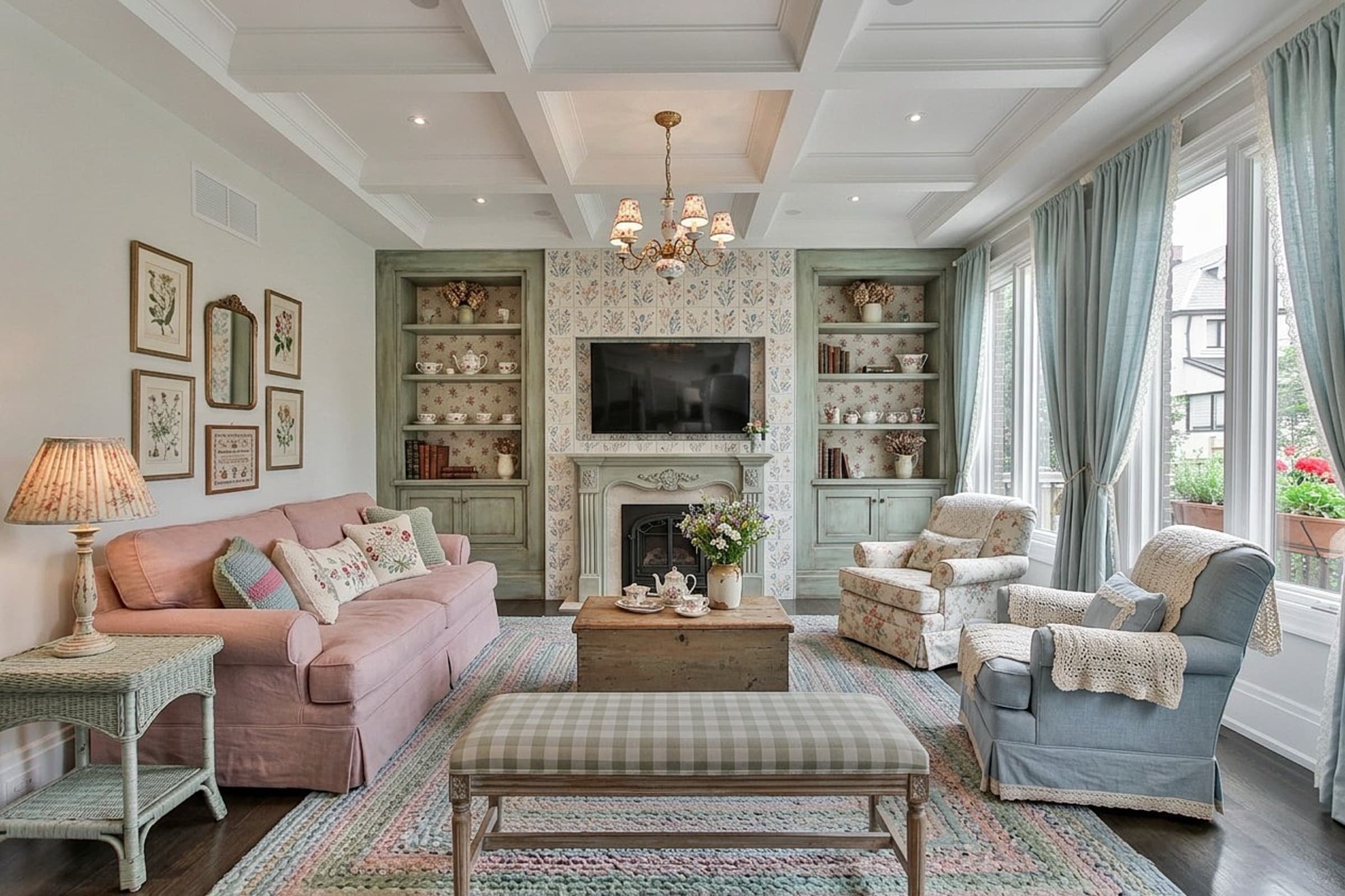 Cottagecore Living Room virtual staging example