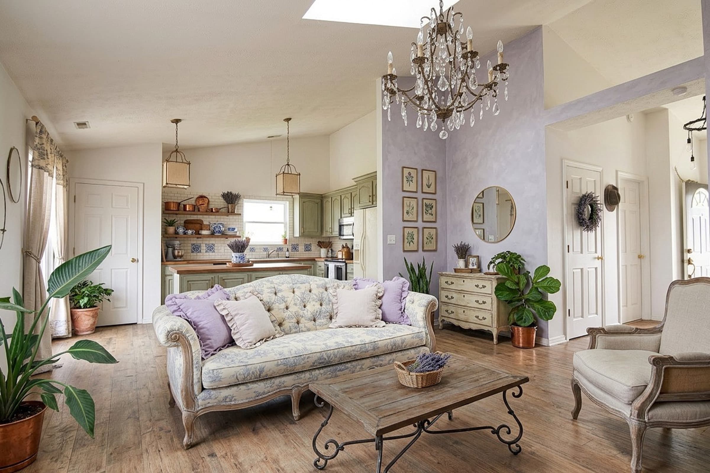 French Country Living Room virtual staging example